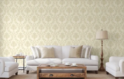 Cream Embossed Wallpaper – Textured Floral (6808-1)